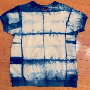 Short Sleeve indigo Tie Dye Sweatshirt